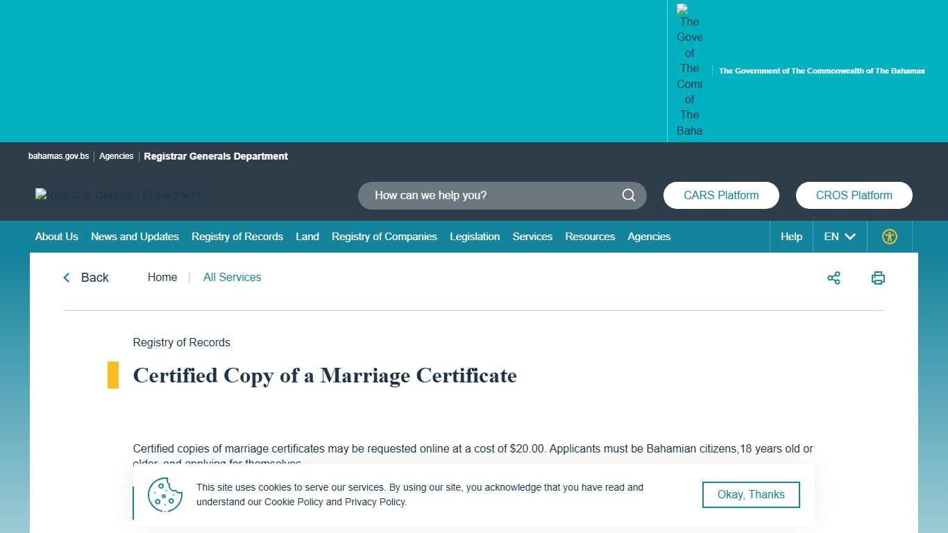Certified Copy of Marriage Certificate | Registrar General